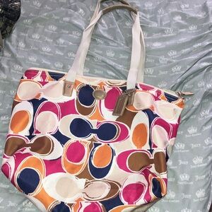 Coach Multicolor Patterned Tote Bag